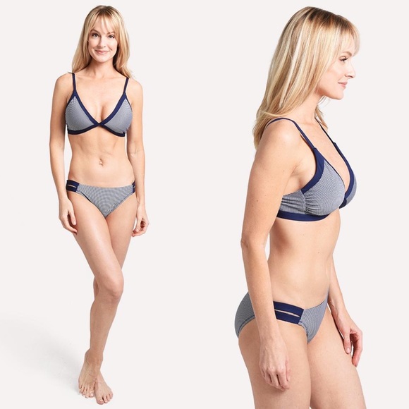 Draper James x Helen Jon Blue White Gingham Two Piece Bikini S Top M Bottom NWT - Picture 16 of 16